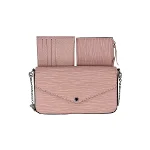 Pink Leather Louis Vuitton Pochette Felicie