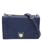 Blue Leather Dior Shoulder Bag