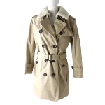 Beige Leather Coach Coat