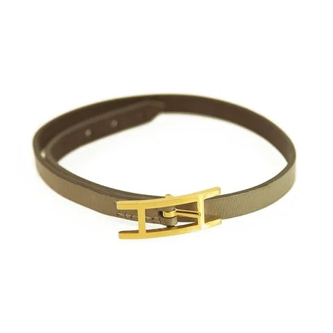 Gold Leather Hermès Bracelet