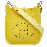 Yellow Fabric Hermès Crossbody Bag