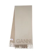 Beige Wool Ganni Scarf