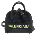 Black Leather Balenciaga Ville