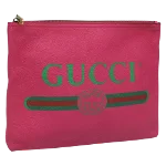 Pink Leather Gucci Clutch