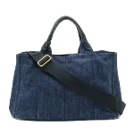 Blue Denim Prada Canapa Tote