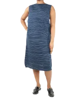 Blue Polyester Issey Miyake Pleats Dress