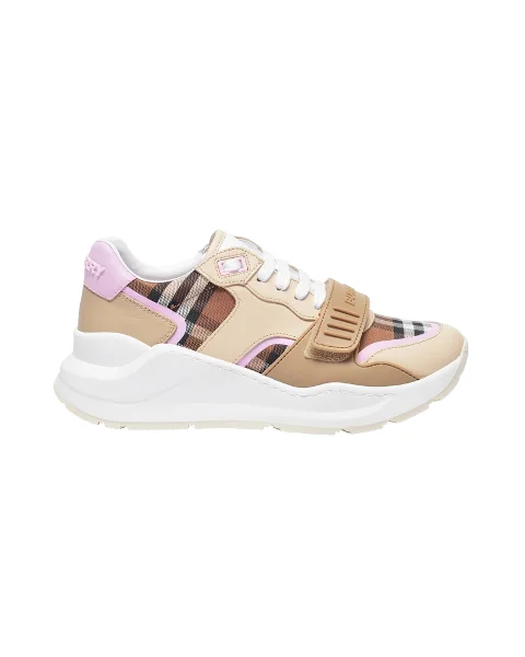 Beige Leather Burberry Sneakers