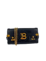 Black Leather Balmain Shoulder Bag