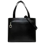 Black Leather Salvatore Ferragamo Shoulder Bag