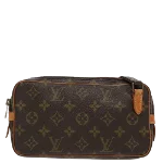 Brown Canvas Louis Vuitton Pochette Marly Bandouliere