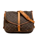 Brown Canvas Louis Vuitton Saumur