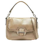 Beige Leather Coach Handbag