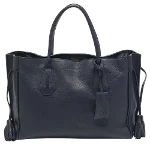 Black Leather Longchamp Tote