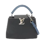 Black Leather Louis Vuitton Capucines