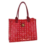 Red Vinyl MCM Tote