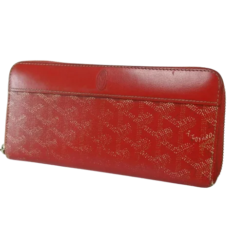 Red Leather Goyard Wallet