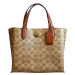 Brown Canvas Coach Tote