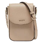 Beige Leather DKNY Crossbody Bag