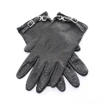 Black Leather Prada Gloves