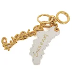 Gold Leather Burberry Key Holder