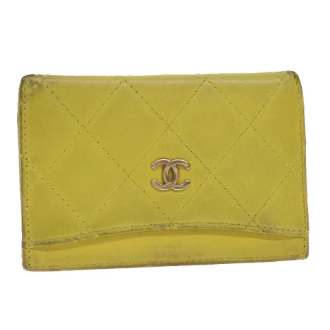 Yellow Leather Chanel Wallet
