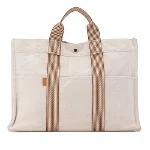 Beige Canvas Hermès Handbag