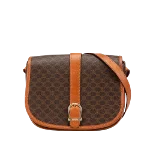 Brown Canvas Celine Crossbody Bag