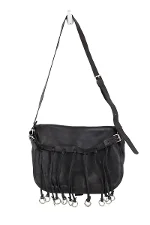 Black Leather Balmain Shoulder Bag