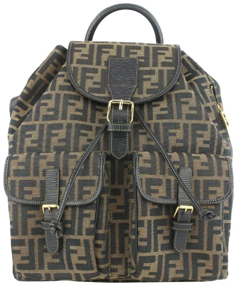 Brown Canvas Fendi Backpack