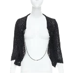 Black Cotton Chanel Cardigan