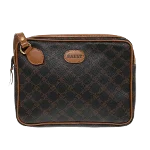 Brown Canvas Bally Clutch