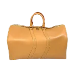 Beige Leather Louis Vuitton Keepall