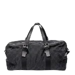 Black Leather Loewe Travel Bag