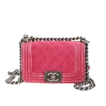 Pink Leather Chanel Boy Bags