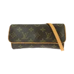 Brown Canvas Louis Vuitton Twin Pochette