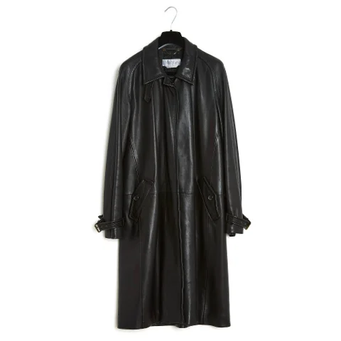 Black Leather Max Mara Coat