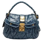 Blue Leather Miu Miu Handbag