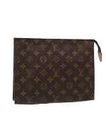 Brown Canvas Louis Vuitton Poche Toilette