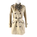 Beige Leather Coach Coat