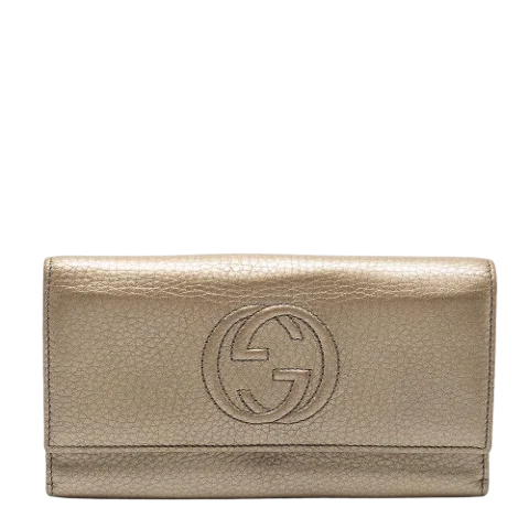 Metallic Leather Gucci Wallet