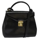 Black Leather Salvatore Ferragamo Handbag