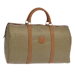 Beige Canvas Celine Boston Bag