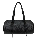 Black Leather Louis Vuitton Soufflot