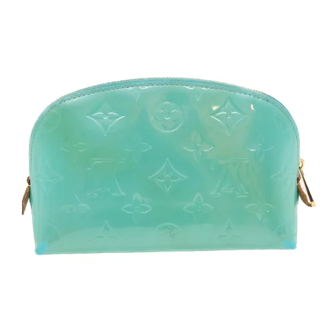 Green Leather Louis Vuitton Pouch