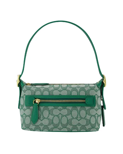 Green Fabric Coach Shoulder Bag