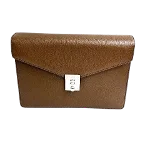 Brown Leather Salvatore Ferragamo Clutch