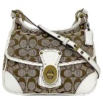 Beige Leather Coach Shoulder Bag