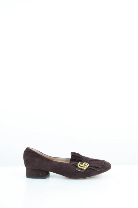Brown Leather Gucci Flats