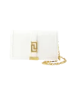 White Leather Versace Crossbody Bag