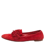 Red Suede Aquazzura Flats